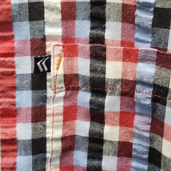 Koni Jean Co. Multi Color Plaid  Button Front Short Sleeve Shirt Size XL - Picture 3 of 13